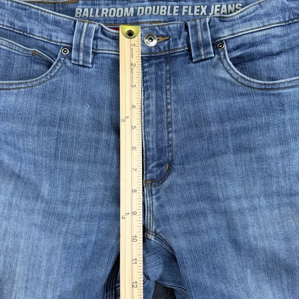 Duluth Jeans Mens 36x30 Blue Ballroom Double Flex Flannel Lined Denim Pants Work